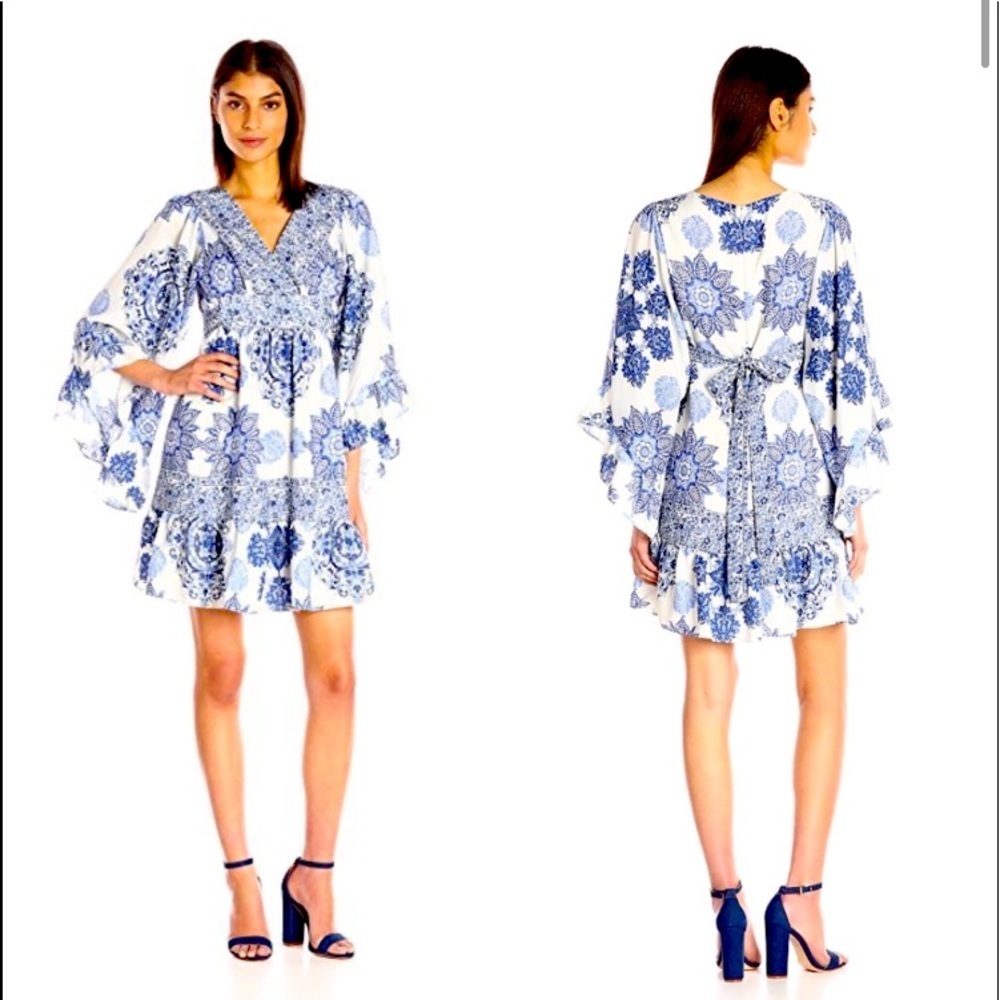 Betsy Johnson Festival Girl Boho Bell Sleeve Ruffle Dress